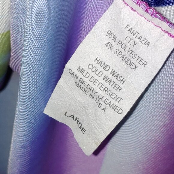 The Pyramid Collection Fantazia Multi Colors Sleeveless Mini Dress Size L Red - Picture 3 of 5